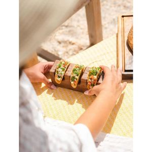 Support à tacos en bois de qualité supérieure, style piquet, support à tacos fait main, planche de service pour l'affichage de tacos à coque souple ou dure - Product Image 5
