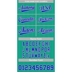 Camiseta de béisbol a rayas con rayas verde/blanco personalizada, camiseta con botones y número de nombre personalizado para hombres/mujeres/jóvenes, talla 28 - Product Image 1
