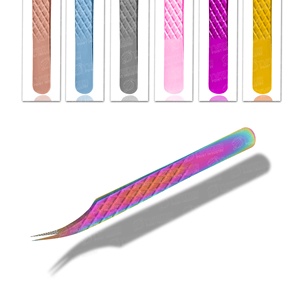 Anti-<b>Magnetic</b> & Corrosion Resistant Pointed Tip Eyelash Tweezers With <b>Lashes</b> Printed <b>Magnetic</b> Case & Stand For <b>Lash</b> Artists - Product Image 4