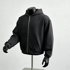 Sudadera con Capucha Personalizada de Alta Calidad, 100% Algodón, 400 g/m², Estampado Gráfico de Leopardo/Guepardo, con Cierre, para Hombre - Product Image 2