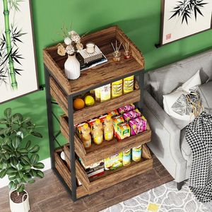 Étagère à fruits en bois pour le rangement à domicile, unité d'étagérage pratique et élégante - Product Image 1