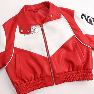 Chaqueta de cuero PU personalizada para mujer con cremallera, estilo motociclista, para otoño e invierno, con estampado de letras, para uso urbano - Product Image 6