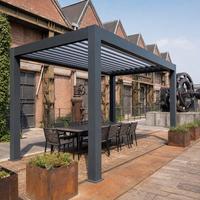 Pergola en aluminium motorisée 3x4, 10x12, 6x5 pour extérieur, avec supports, idéale pour terrasse et cour d'hôtel