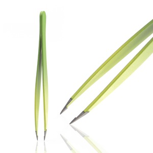 Pinzas para Cejas de Acero Inoxidable, Pinzas para Pestañas con Punta Inclinada, Marca Privada Personalizada - Product Image 1