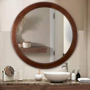 Espejo de Pared Rústico con Marco de Madera de Nogal, Estilo Rústico para Baño, Dormitorio, Sala de Estar, Entrada - Product Image 2