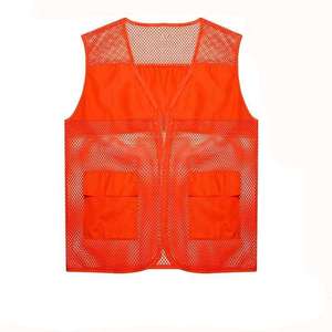 Gilet de sécurité réfléchissant vert sans manches pour homme, logo personnalisé, polyester imperméable, multi-poches, pour travaux de sécurité et de construction - Product Image 4