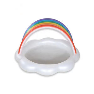 Arc-en-ciel enfants carré PVC piscine <span class=keywords><strong>gonflable</strong></span> <span class=keywords><strong>petite</strong></span> <span class=keywords><strong>baignoire</strong></span> pour bébé eau jouer parasol natation balle piscine outils accessoires - Product Image 1