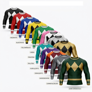 Haut de compression moulant personnalisé en polyester à taille haute élastique et manches longues pour la gym et la course, vente en gros OEM, Rash Guard - Product Image 1