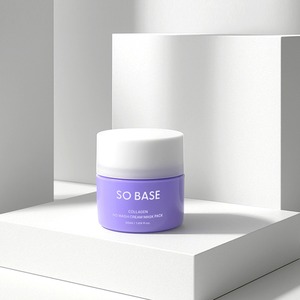 [ECOSMEC] SO BASE Masque Crème au Collagène en Sachet, Contenant Fraîcheur, Sans Rinçage, Soin Visage Jour & Nuit, Masque en Feuille Offert - Product Image 3