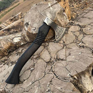 Viking <b>Axe</b> Industrial Grade Nordic Heritage Style Handmade Wooden Handle Carbon Steel Blade Outdoor Camping Hunting <b>Survival</b> Use - Product Image 1