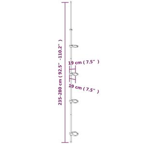 Scaffale da doccia ad angolo telescopico in alluminio argento a 4 livelli soluzione per la conservazione del bagno - Product Image 6