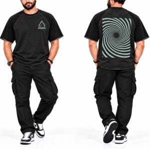 AGREE Men Front Mint Green 100% Cotton Oversized <b>Raglan</b> <b>Sleeve</b> HD Print Graphic <b>T</b>-<b>Shirt</b> Color Block O-Neck Street Tee - Product Image 2