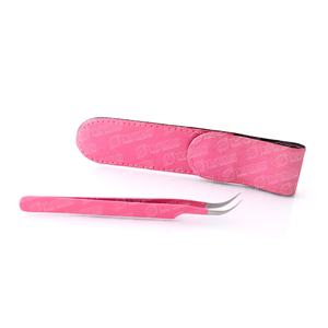 2Pcs Pochette de rangement en cuir PU pour les pinces à cils Étui de voyage Pochette de couleur rose Emballage avec logo personnalisé - Product Image 2