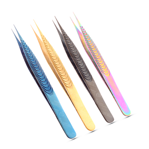 Pinces à cils en acier inoxydable de qualité supérieure, couleur uniforme et lisse, testées à la main, résistantes à la corrosion - Product Image 2