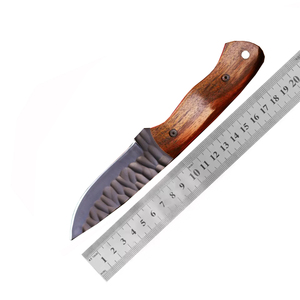 MAYSARA IMPEX Copper Damascus Steel Cowboy Hunting <b>Knife</b> Camping <b>Knife</b> with Leather Sheath & <b>Bone</b> Antler <b>Handle</b> - Product Image 6