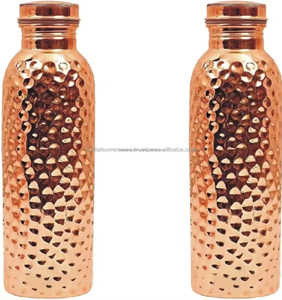 Botella de agua de cobre martillado, recipiente de cobre puro Ayurvédico, botella de agua para yoga, botella de agua de cobre para beber, novedad - Product Image 2