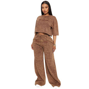 Pantalones Deportivos de Moda Invernal Estilo Hip Hop, Lavados con Ácido, Talla Grande, 80% Algodón, 20% Poliéster, con Logotipo Bordado e Impreso para Mujer - Product Image 3