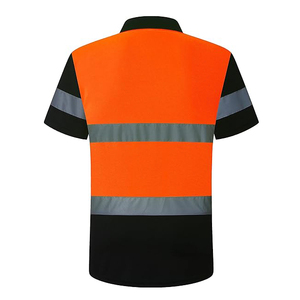 New Customizable Hi Vis Class 3 Polyester T-shirt Reflective Safety Workwear High Visibility Black Long Shirt - Product Image 2