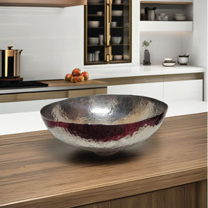 Élégante corbeille à fruits artisanale plaquée argent de style américain – Bols décoratifs en métal uniques et abordables pour fêtes et festivals - Product Image 4