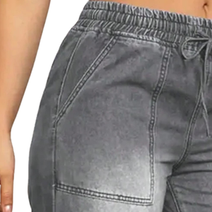 Pantalones Vaqueros Grises Personalizados para Mujer, Cintura Media, Corte Regular, Casuales, Transpirables, Estilo Vintage, Lavado a la Piedra, Pierna Recta, Pantalones de Moda para Otoño - Product Image 5