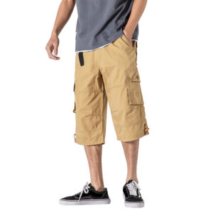 Pantalones cortos cargo de verano para hombre, con bordado pesado, holgados, informales, de tela gruesa, deportivos, para baloncesto, de alta demanda - Product Image 1