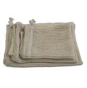 Alta demanda, la mejor calidad, directo de fábrica, transpirable, reutilizable, malla de algodón, bolsa con cordón, Juego de 3 para embalaje de comestibles para regalo - Product Image 4