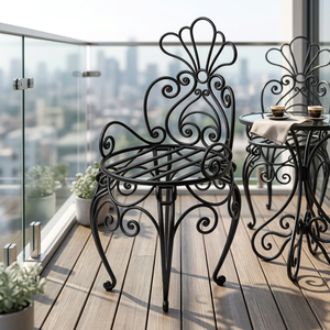 Chaise de jardin en fer forgé KHP Victorian, durable, pour extérieur, non pliable, avec finition résistante aux intempéries, personnalisable, Vietnam - Product Image 6