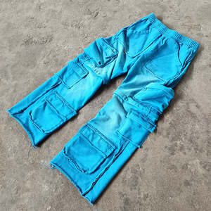 Pantalones Cargo Vintage Convertibles para Hombre, con Múltiples Bolsillos, Estilo Urbano Informal, 100% Algodón, Corte Recto y Holgado - Product Image 2