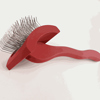 EVERSHARP Brosse démêlante ergonomique en fer rouge simple avec design écologique pour toilettage professionnel des chats et des chiens