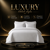 Vente en gros de parures de lit de luxe pour hôtel, sur mesure, 5 étoiles, 100% coton, 60S, 300TC, satiné, blanc