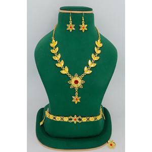 Conjunto de Collar corto chapado en oro de calidad superior de nuevo diseño con pendientes, anillo y pulsera, joyería con acabado fino encantador - Product Image 2