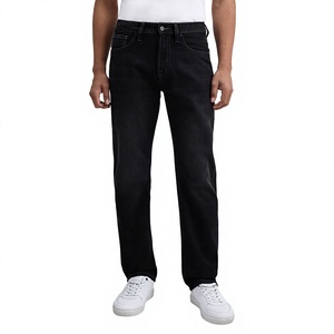 Jean slim noir imprimé extensible pour homme, coupe ajustée, style européen haut de gamme, pantalon long décontracté, nouvelle collection automne, vente en gros - Product Image 3