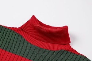 Pull à col roulé en tricot noir uni pour homme, manches longues, vêtements d'hiver - Product Image 5