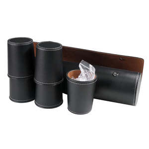 Composants de jeu de dés moulés à la main de luxe avec logo personnalisé, gobelet à dés en cuir et velours PU pour jeu de hasard, ensemble classique de 10 pièces - Product Image 3