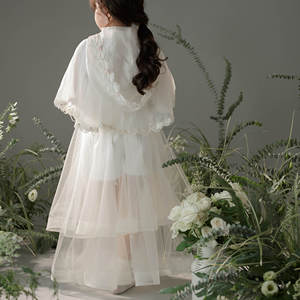 Tenue de fête princesse blanche Voile Cape Fée Inspiré Mariages Fêtes Dentelle Vêtements pour fille Design intemporel Robe-Hebe Dress - Product Image 5