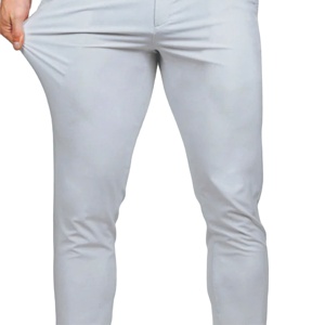 Polo de Golf para Hombre, Color Gris Claro, Corte Ajustado, Transpirable, de Secado Rápido, Elástico en Cuatro Direcciones, 100% Algodón, Estilo Casual, Cintura Elástica, Color Sólido - Product Image 3