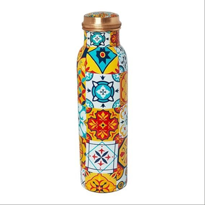 100% <b>Copper</b> <b>Water</b> <b>Bottle</b> Bulk Supply Travel Gifting Used Royal Design Enamel Printed Eco-Friendly Drinkware <b>Bottle</b> - Product Image 1