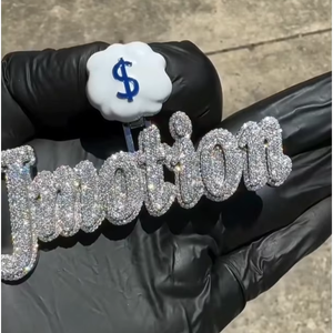 Colgante de Letra Personalizado de Moissanita Estilo Hiphop, Cadena de Moda con Incrustaciones, Joyería de Plata 925 con Nombre para Hombre, Envío Gratis - Product Image 1