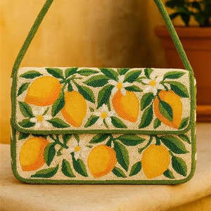 Sac à main artisanal de luxe indien, multicolore, forme baguette, durable, style ethnique, fait main, accessoires de mode en cristal, pour un usage décontracté - Product Image 2