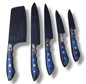 Ensemble de couteaux de chef en acier inoxydable Nordic Forge, cinq pièces, manches en bois Pakka, fabrication artisanale OEM personnalisée, ensemble de couteaux de cuisine avec sac de transport - Product Image 4
