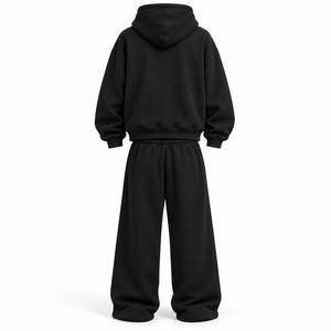 2026 Unisex oversized sweatsuit hoodie and baggy <b>pants</b> 100% Cotton <b>Fleece</b> 350 GSM - Product Image 2