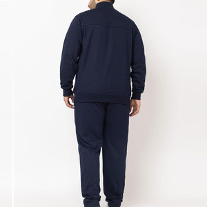 Men's Navy Blue Full <b>Zip</b> <b>Hooded</b> Tracksuit Set Casual Color Breathable Sweatshirt Pants Side Pockets Skinny Fit Winter Wear - Product Image 2