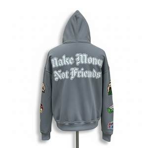 Sudadera con capucha y cremallera, la más vendida y demandada, con logotipo bordado personalizado, para invierno, unisex, para hombre, 100% algodón polar. - Product Image 4