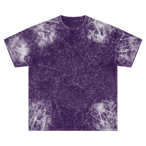 T-shirt à manches courtes pour homme, tie-dye violet, col rond, coupe classique, style streetwear, t-shirt graphique - Product Image 1