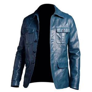 Veste d'hiver en cuir tendance pour homme, doublure douce, écologique, respirante, logo sur le devant, matériau durable pour le streetwear et les tenues quotidiennes - Product Image 1