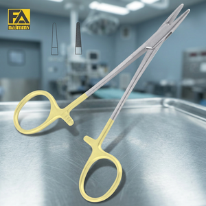 Pinces hémostatiques en acier inoxydable avec poignée jaune pour usage médical, porte-aiguille personnalisé - Product Image 3