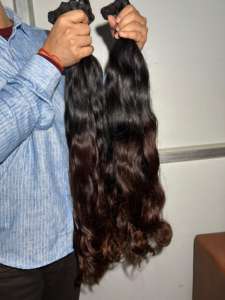 ผมต่อแบบเวฟทรงกลม คุณภาพพรีเมียม จากผู้บริจาคคนเดียว เย็บสองชั้น หนาเต็มปลาย  แบบมัดเป็นช่อ - Product Image 4