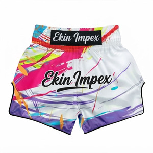 Premium OEM Custom Sublimated Muay Thai Shorts Graffiti Paint Splatter Boxing <b>Trunks</b> MMA Fightwear - Product Image 1