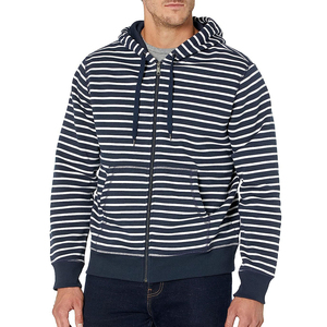Sweat-shirt à capuche zippé pour homme, orange, coupe classique, en coton French Terry, décontracté, pour l'automne - Product Image 4