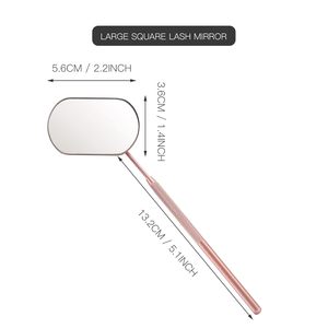 45 Degree Viewing Angle HD Clear Reflective Lash Extension <b>Mirrors</b> Medical Steel Smooth Anti-Slip Handle Eyelash <b>Mirrors</b> - Product Image 2